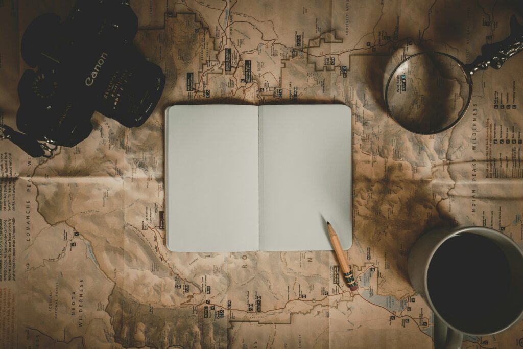 Itinéraire de voyage de noces sur mesure préparé avec carte et carnet